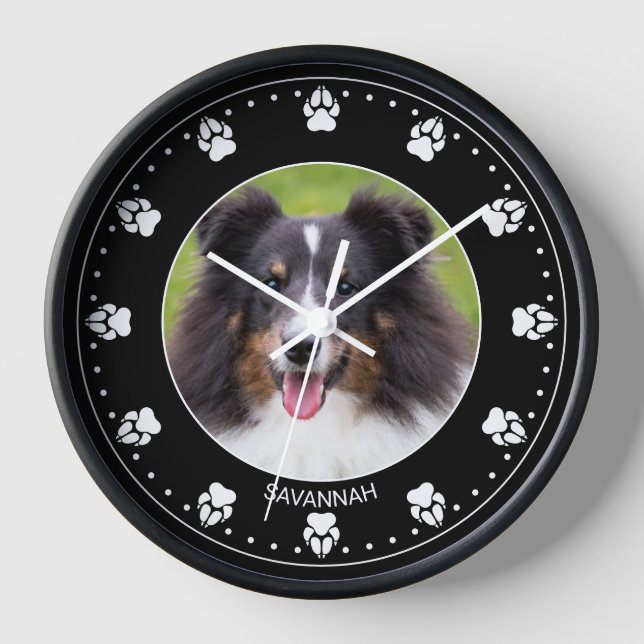 Benutzerdefiniertes Foto für Haustiere mit Stiftve Uhr (Vorderseite)