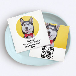 Benutzerdefiniertes Foto für Hunde, Haustiere Quadratische Visitenkarte