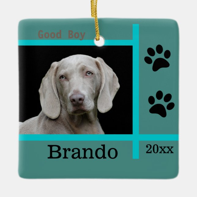 Benutzerdefiniertes Foto für Hunde Keramikornament (Vorderseite)