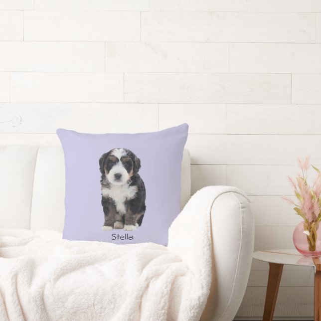 Benutzerdefiniertes Foto für Hunde - Misty Lilac m Kissen (Liege)