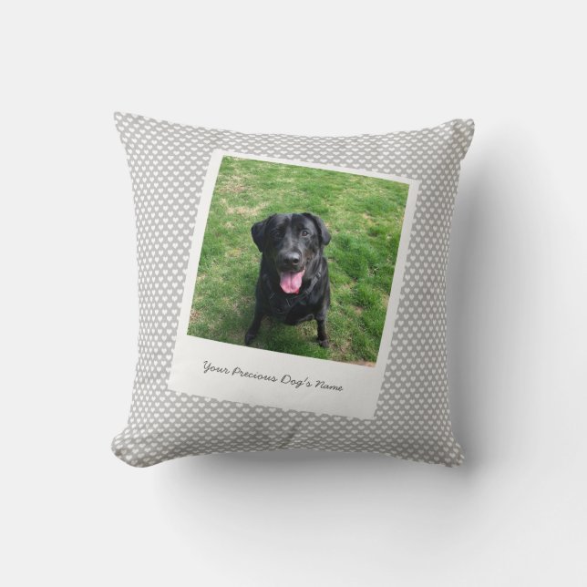 Benutzerdefiniertes Foto für Hunde und Name Kissen (Vorderseite)