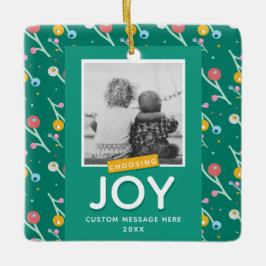 Benutzerdefiniertes Foto für Joy Holiday Berries Keramikornament
