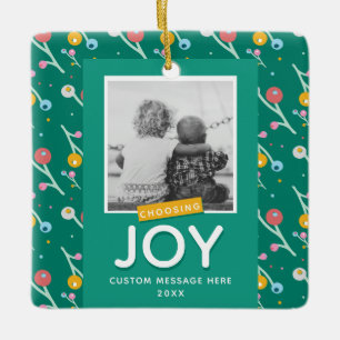 Benutzerdefiniertes Foto für Joy Holiday Berries Keramikornament