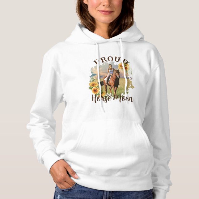Benutzerdefiniertes Foto für Pferdefüße Text Sonne Hoodie (Vorderseite)