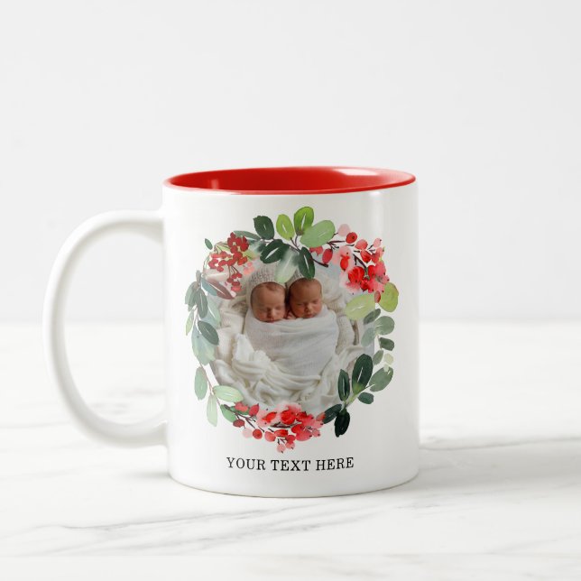 Benutzerdefiniertes Foto für Urlaubsschwerpunkte Zweifarbige Tasse (Links)