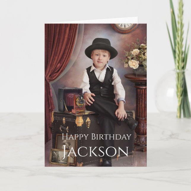 Benutzerdefiniertes Foto, Geburtskarte Karte (Vorderseite)