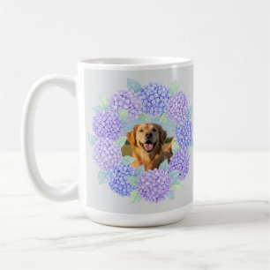 Benutzerdefiniertes Foto Golden Retriever Hortensi Kaffeetasse
