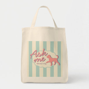 Benutzerdefiniertes Foto Goldendoodle Retro-Streif Tragetasche