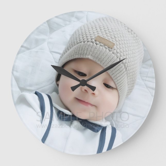 Benutzerdefiniertes Foto Große Wanduhr (Vorderseite)