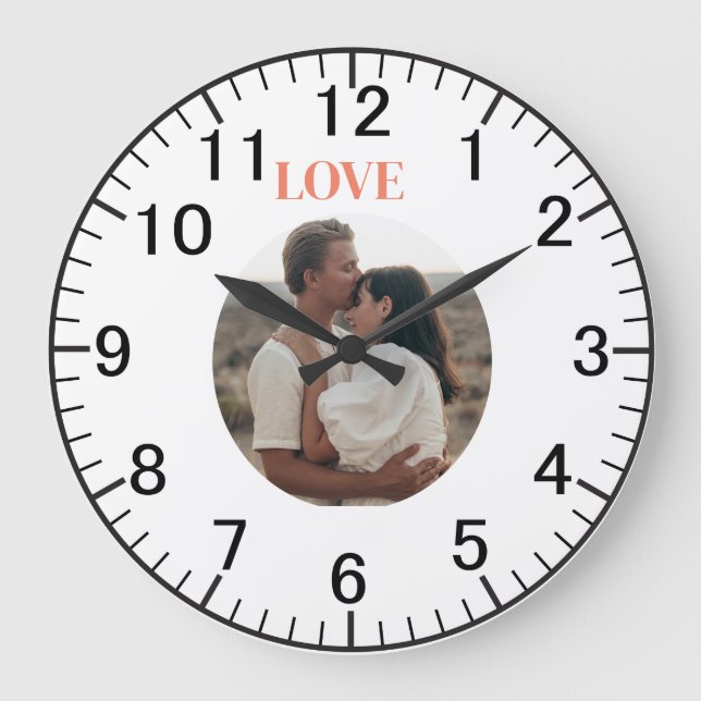 benutzerdefiniertes Foto Große Wanduhr (Vorderseite)