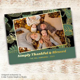 Benutzerdefiniertes Foto Herbstleaves-Muster Folien Feiertagspostkarte