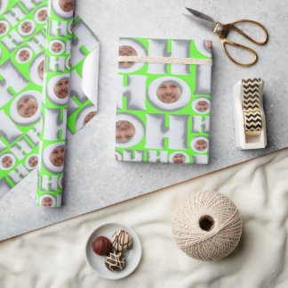 Benutzerdefiniertes Foto HO HO HO Geschenkpapier –