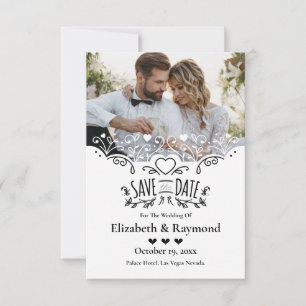 Benutzerdefiniertes Foto Hochzeit speichern Sie da Save The Date