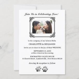 Benutzerdefiniertes Foto-Hund-Themen-Hochzeit Einladung