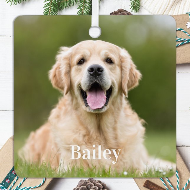 Benutzerdefiniertes Foto Hund über Keepake Platz Ornament Aus Metall (Von Creator hochgeladen)