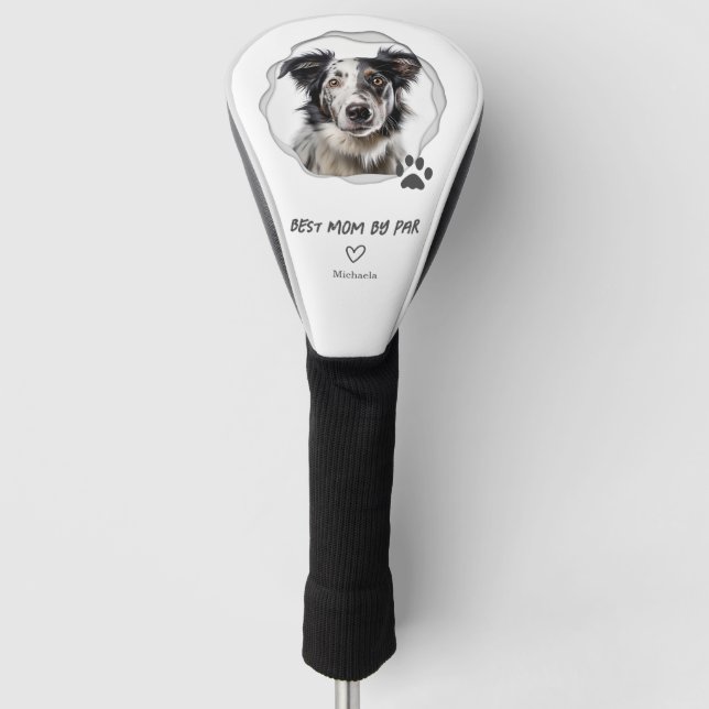Benutzerdefiniertes Foto Hunde Beste Mama nach Par Golf Headcover (Vorderseite)