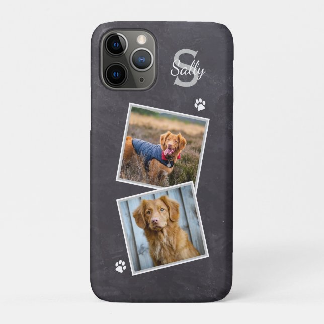 Benutzerdefiniertes Foto Hunde Katzen Slate Marble Case-Mate iPhone Hülle (Rückseite)