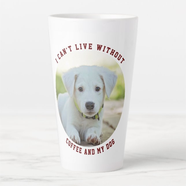 Benutzerdefiniertes Foto Hunde Latte Tasse (Vorderseite)