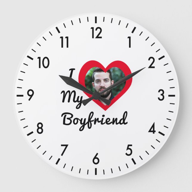 Benutzerdefiniertes Foto I Liebe Meine Freundin Ba Große Wanduhr (Vorderseite)