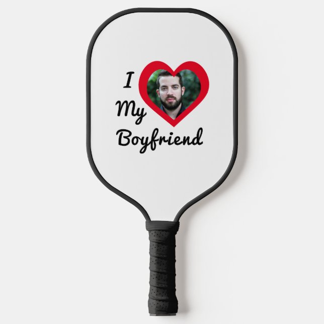 Benutzerdefiniertes Foto I Liebe Meine Freundin Ba Pickleball Schläger (Vorderseite)