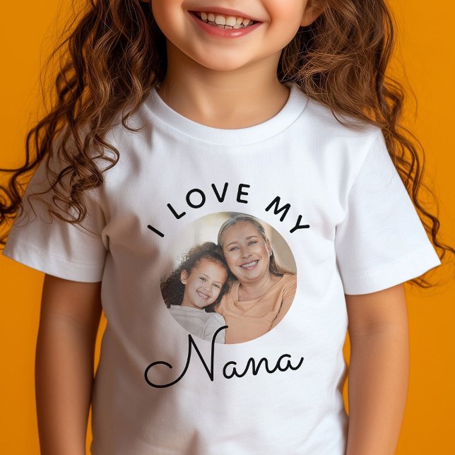 Benutzerdefiniertes Foto I Liebe My Nana Mother Da T-Shirt (Von Creator hochgeladen)
