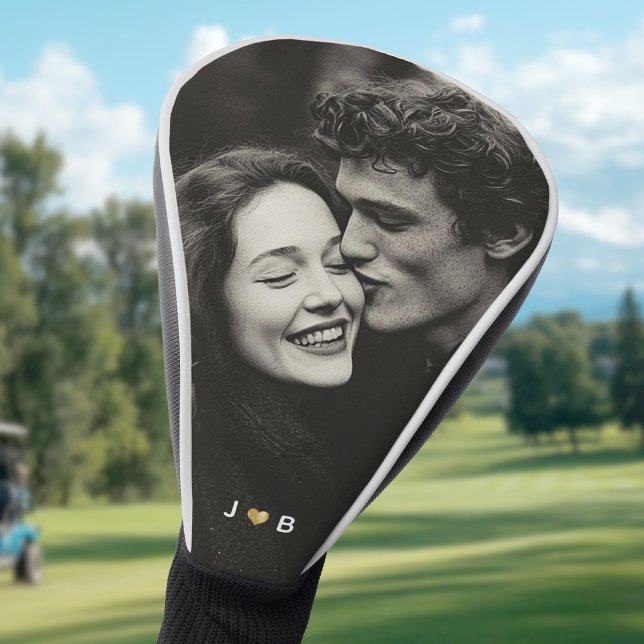 Benutzerdefiniertes Foto-Initialen-Herz-Monogramm- Golf Headcover (Von Creator hochgeladen)