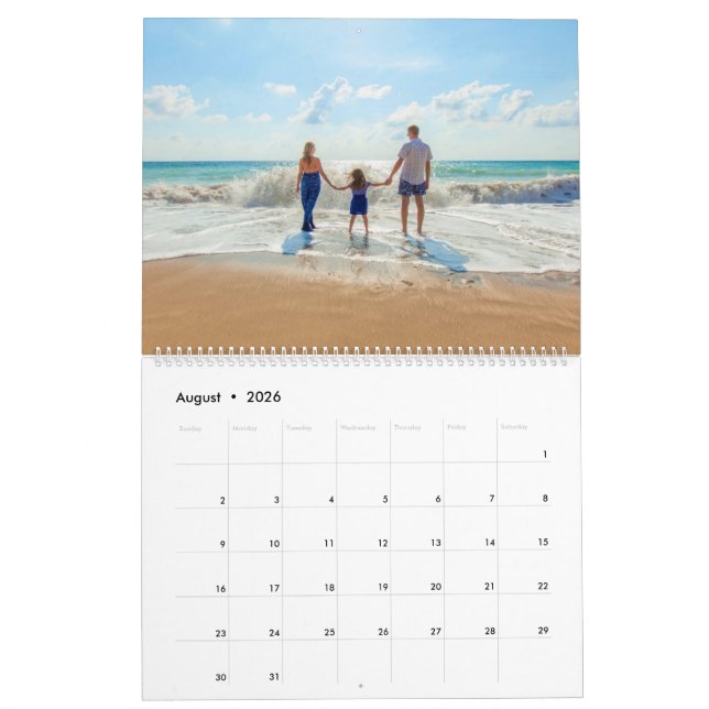 Benutzerdefiniertes Foto-Kalendergeschenk mit Text Kalender (Aug 2026)
