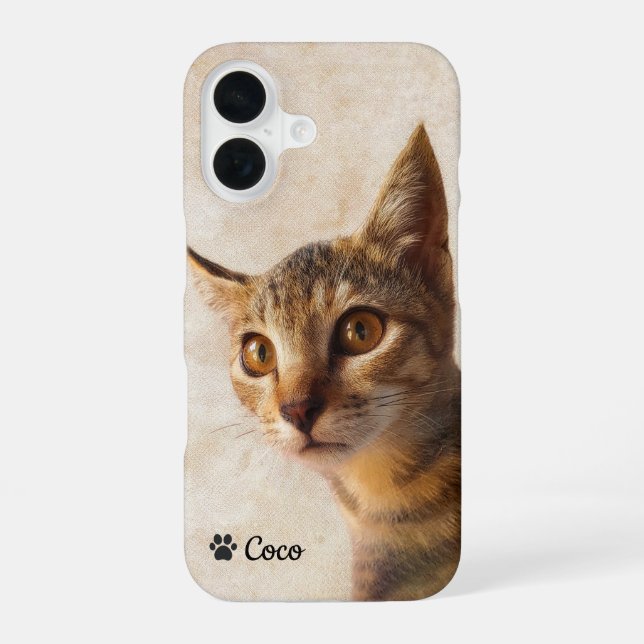 Benutzerdefiniertes Foto Katzenkatze Haustier Doge iPhone 16 Hülle (Rückseite)