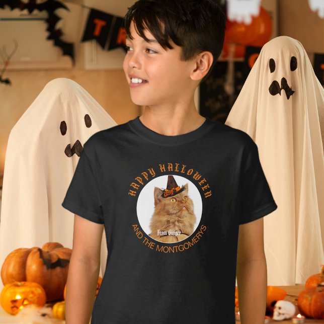 Benutzerdefiniertes Foto Katzenkatze Lover Hallowe T-Shirt (Von Creator hochgeladen)