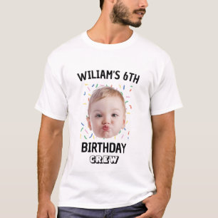 Benutzerdefiniertes Foto Kindergeburtstags-Crew J T-Shirt