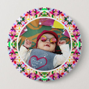 Benutzerdefiniertes Foto Lebendige rosa Muttertags Button
