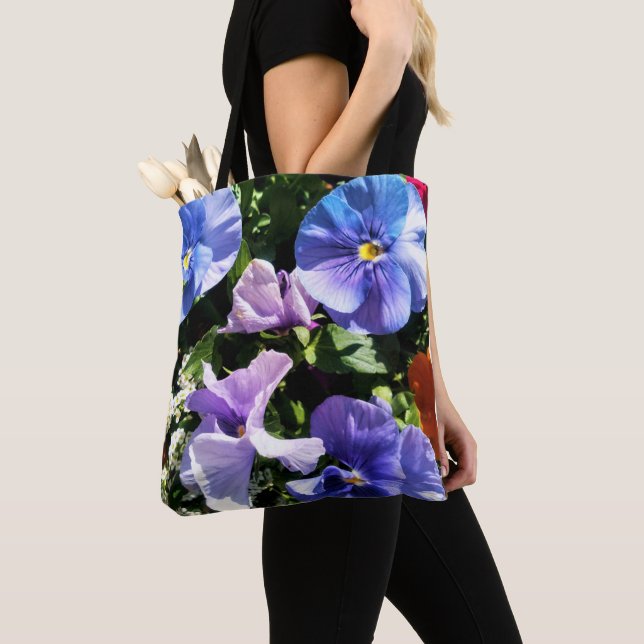 Benutzerdefiniertes Foto Lila Pansy-Blume Tasche (Von Nahem)