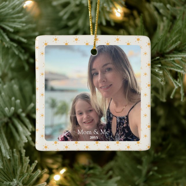 Benutzerdefiniertes Foto | Mama und ich Geschenk | Keramikornament (Baum)
