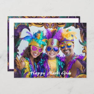 Benutzerdefiniertes Foto 💚 💜 Mardi Gras Magic Postkarte