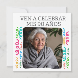 Benutzerdefiniertes Foto Meine 90 Jahre Party Einladung