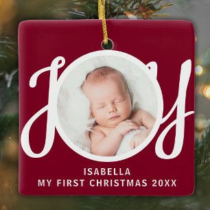 Benutzerdefiniertes Foto meines ersten Weihnachtsf Keramikornament