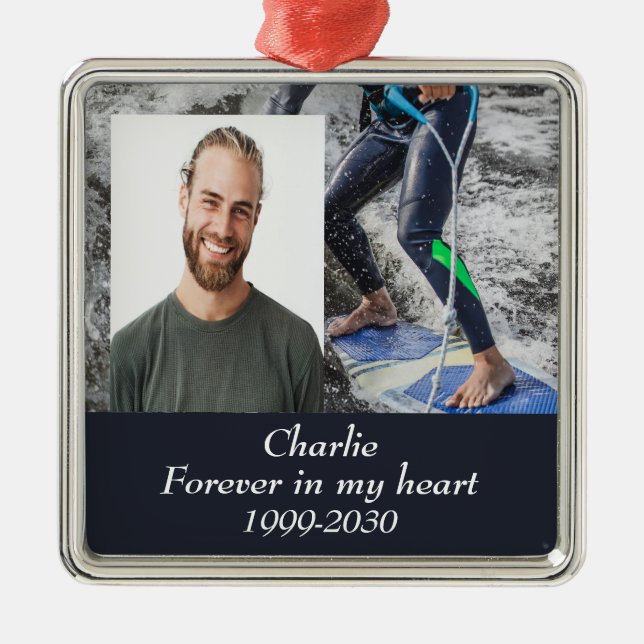 Benutzerdefiniertes Foto Memorial Keepake für imme Ornament Aus Metall (Vorne)