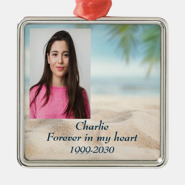 Benutzerdefiniertes Foto Memorial Keepake für imme Ornament Aus Metall (Vorne)