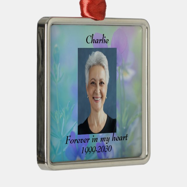 Benutzerdefiniertes Foto Memorial Keepake für imme Ornament Aus Metall (Rechts)