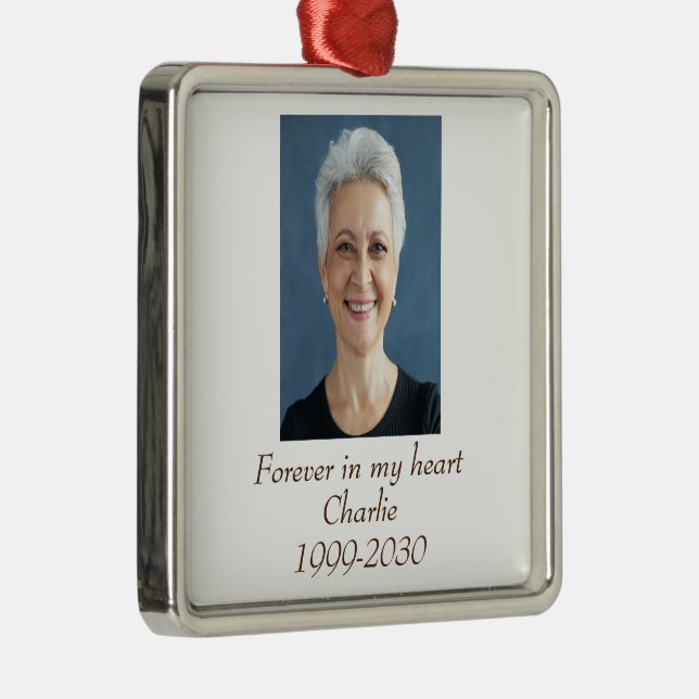 Benutzerdefiniertes Foto Memorial Keepake für imme Ornament Aus Metall (Rechts)