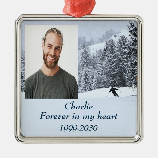 Benutzerdefiniertes Foto Memorial Keepake für imme Ornament Aus Metall (Vorne)