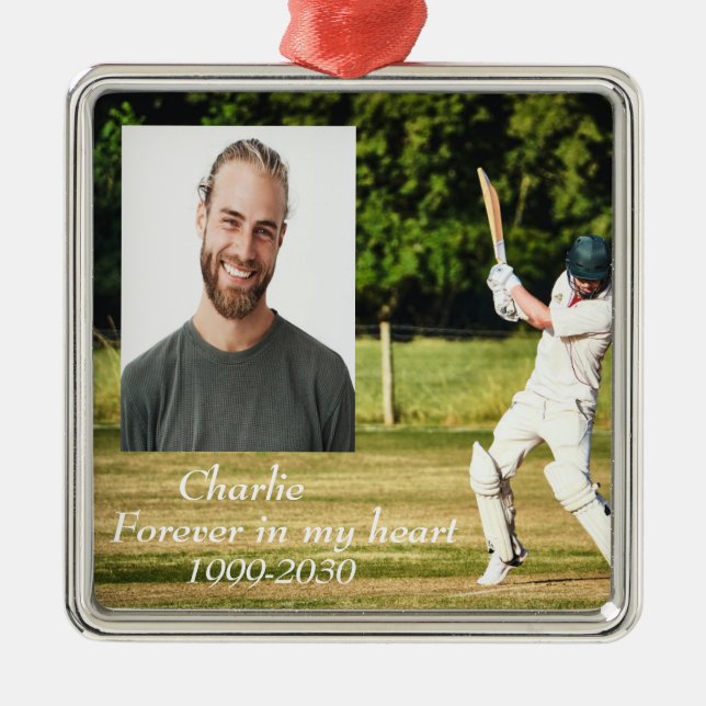 Benutzerdefiniertes Foto Memorial Keepake für imme Ornament Aus Metall (Vorne)