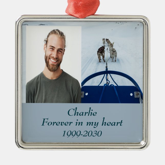 Benutzerdefiniertes Foto Memorial Keepake für imme Ornament Aus Metall (Vorne)