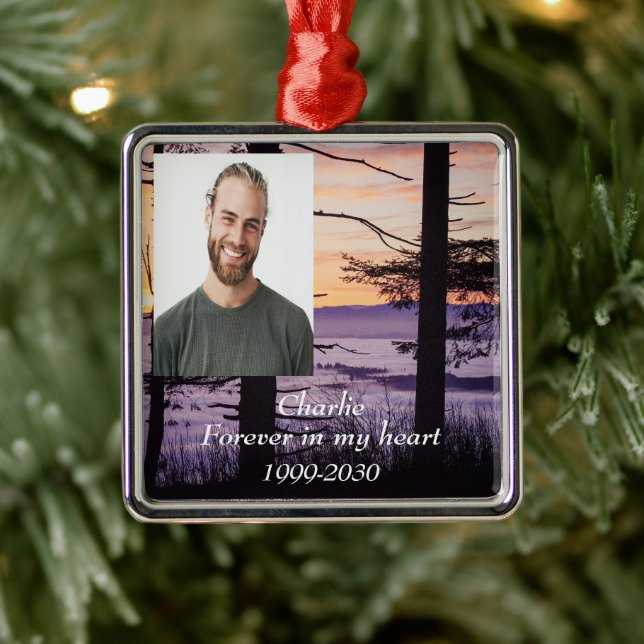 Benutzerdefiniertes Foto Memorial Keepake für imme Ornament Aus Metall (Baum)