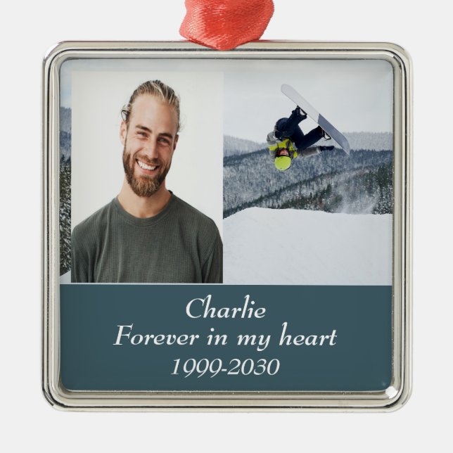 Benutzerdefiniertes Foto Memorial Keepake für imme Ornament Aus Metall (Vorne)