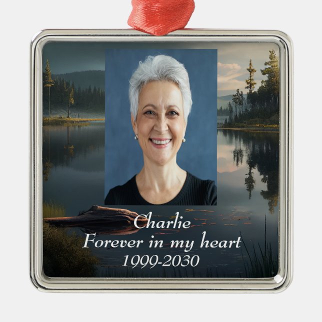 Benutzerdefiniertes Foto Memorial Keepake für imme Ornament Aus Metall (Vorne)