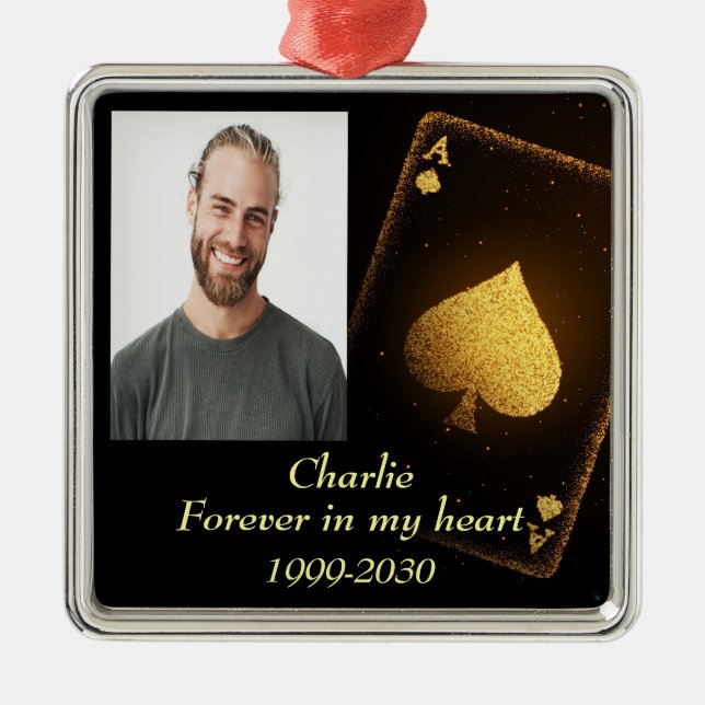 Benutzerdefiniertes Foto Memorial Keepake für imme Ornament Aus Metall (Vorne)
