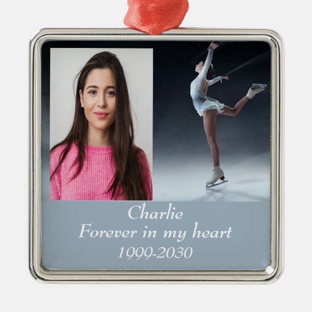 Benutzerdefiniertes Foto Memorial Keepake für imme Ornament Aus Metall (Vorne)