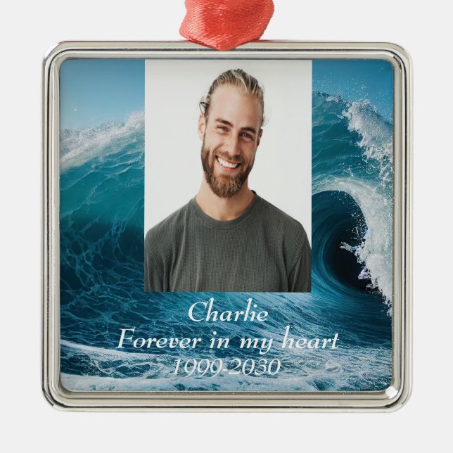 Benutzerdefiniertes Foto Memorial Keepake für imme Ornament Aus Metall (Vorne)
