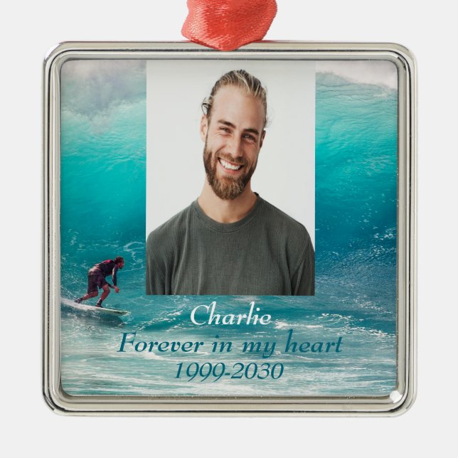 Benutzerdefiniertes Foto Memorial Keepake für imme Ornament Aus Metall (Vorne)